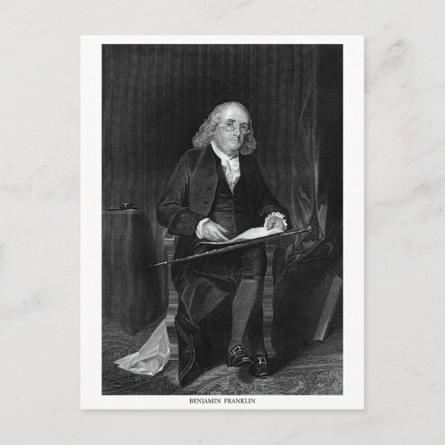Benjamin Franklin Postkarte (Vorderseite)