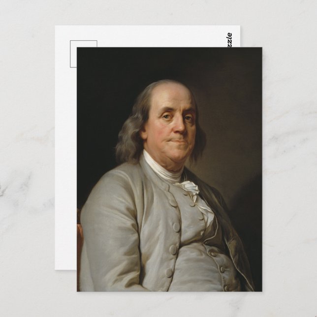 Benjamin Franklin Postkarte (Vorne/Hinten)