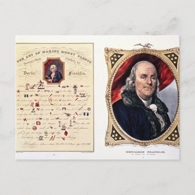 Benjamin Franklin Postkarte (Vorderseite)