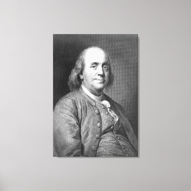 Benjamin Franklin Präsident Geschichtsporträt von Leinwanddruck (Vorderseite)