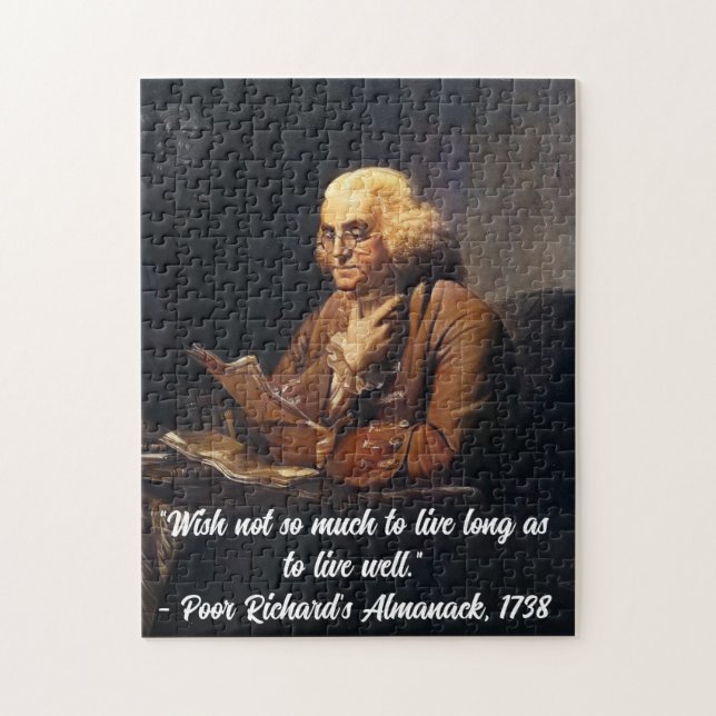 Benjamin Franklin Quote -Customize Puzzle (Vertikal)