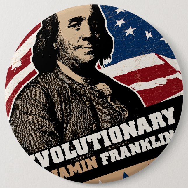 Benjamin Franklin-Revolutionärs-Knopf Button (Vorderseite)