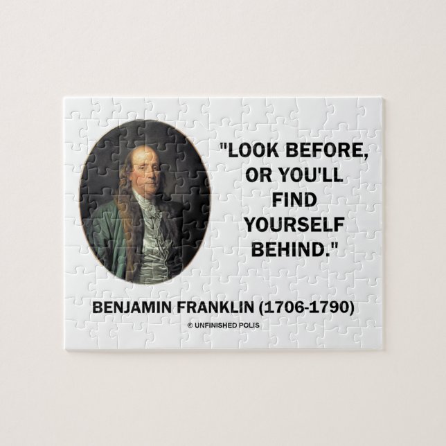 Benjamin Franklin schauen, bevor Sie sich selbst f Puzzle (Horizontal)