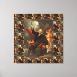 Benjamin Franklin Zeichne Elektrizität aus dem Him Leinwanddruck