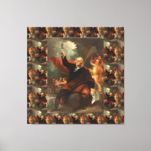 Benjamin Franklin Zeichne Elektrizität aus dem Him Leinwanddruck