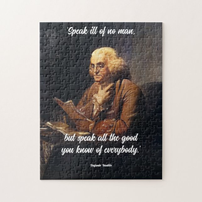 Benjamin Franklin Zitat -Zitat anpassen Puzzle (Vertikal)