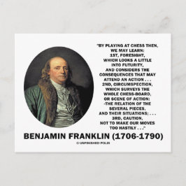 Benjamin Franklin Zitat zum Thema Schachvorsicht Postkarte