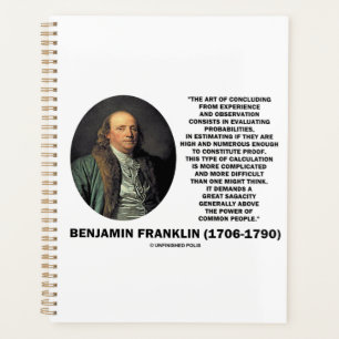 Benjamin Franklin Zitat zur Bewertung von Wahrsche Planer
