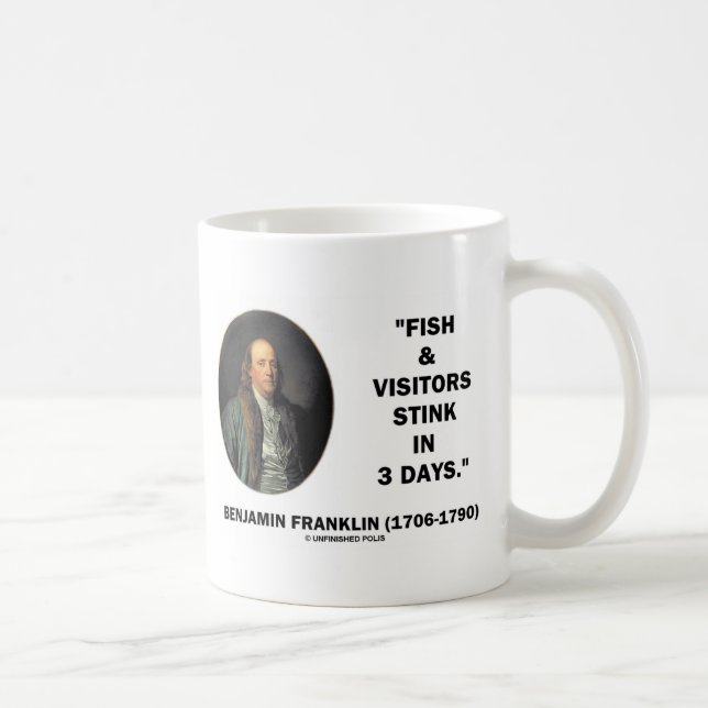 Benjamin Franklinfisch-u. -besucher-Gestank in 3 Tasse (Rechts)