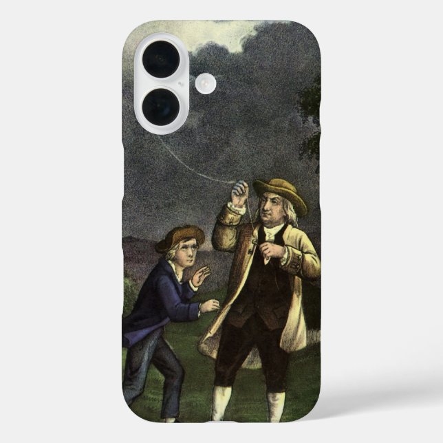 Benjamin Franklins Blitz mit dem Drachenexperiment Case-Mate iPhone Hülle (Rückseite)