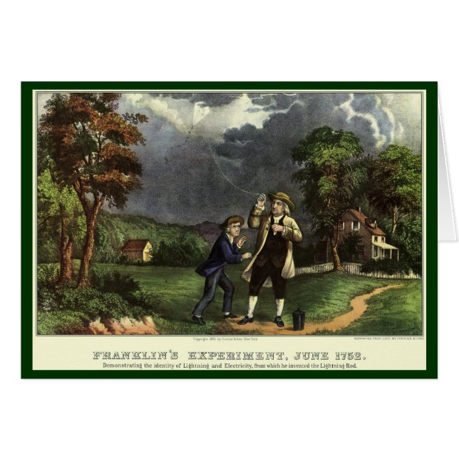 Benjamin Franklins Blitz- und Kiteverfahren (Vorderseite (Horizontal))