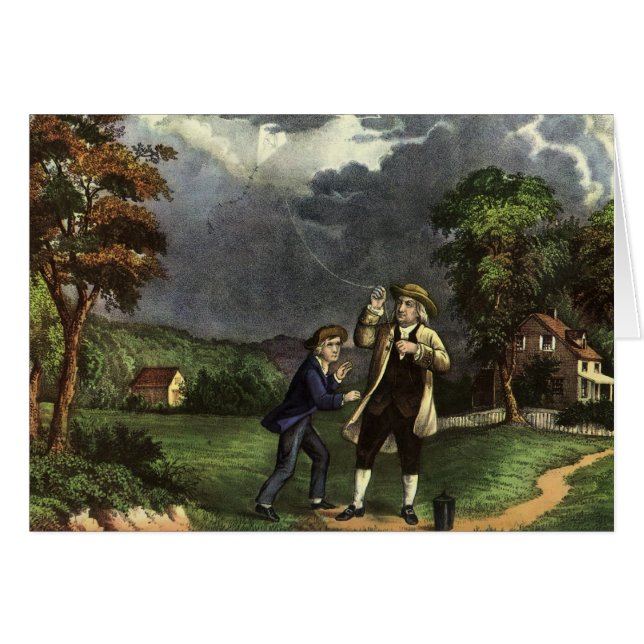 Benjamin Franklins Blitz- und Kiteverfahren (Vorderseite (Horizontal))