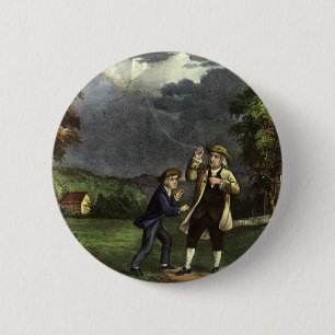 Benjamin Franklins Blitz- und Kiteverfahren Button
