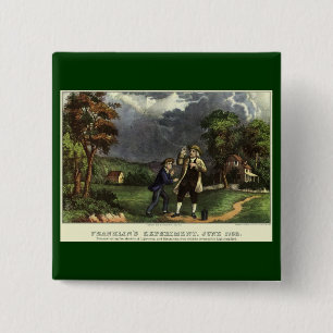 Benjamin Franklins Blitz- und Kiteverfahren Button