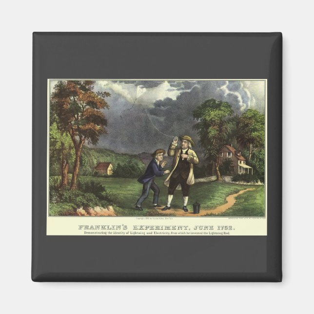Benjamin Franklins Blitz- und Kiteverfahren Magnet (Vorne)