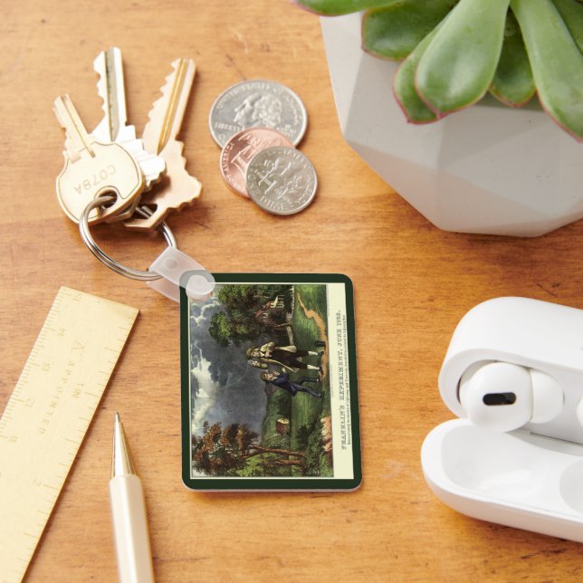 Benjamin Franklins Blitz- und Kiteverfahren Schlüsselanhänger (Schreibtisch)