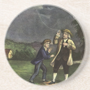 Benjamin Franklins Kite- und Blitzexperiment Getränkeuntersetzer