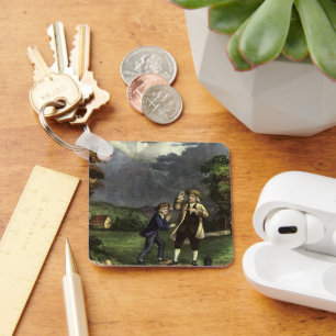 Benjamin Franklins Kite- und Blitzexperiment Schlüsselanhänger