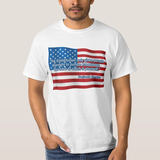 Benjamin- Franklinzitat-T - Shirt (Vorderseite)