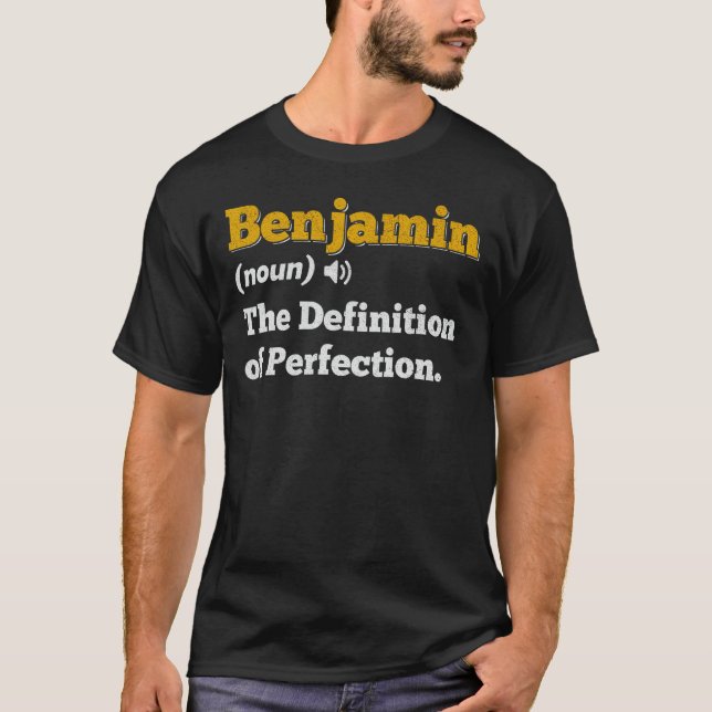 Benjamin Gift Name Personalisiert Geburtsname Defi T-Shirt (Vorderseite)