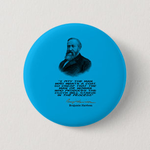 Benjamin Harrison (23. US-Präsident) zitieren Butt Button