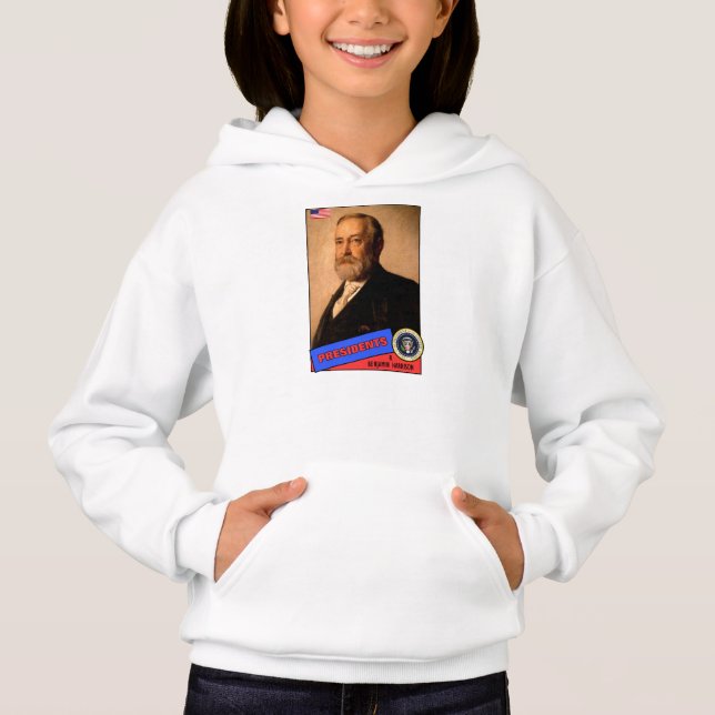 Benjamin Harrison Baseball Card Hoodie (Vorderseite)