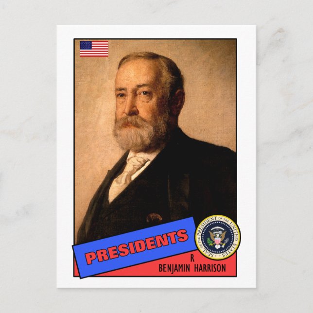 Benjamin Harrison Baseball Card Postkarte (Vorderseite)