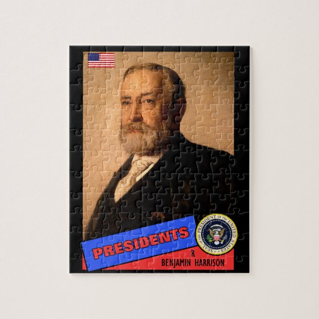Benjamin Harrison Baseball Card Puzzle (Vertikal)