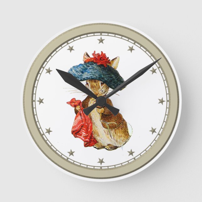 Benjamin-Häschen-Wanduhr Runde Wanduhr (Vorderseite)