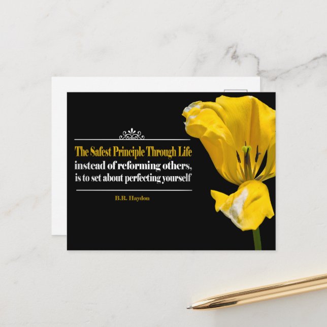 Benjamin Haydon inspirierendes Zitat "Grundsatz" Postkarte (Vorderseite/Rückseite Beispiel)