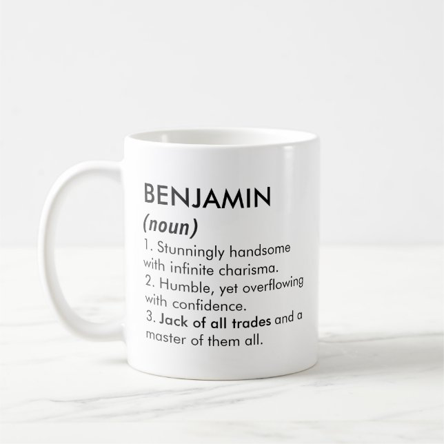 Benjamin Name, Bearbeitbarer Name, Benutzerdefinie Kaffeetasse (Links)