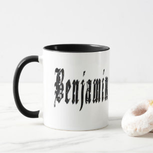 Benjamin, Name, Logo, Black Combo Kaffee Tasse. Tasse