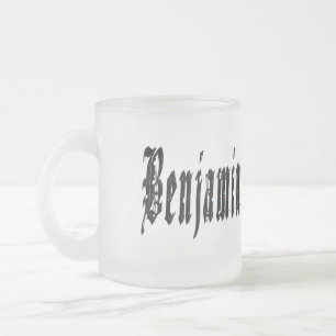 Benjamin, Name, Logo, Mattierte Glass-Bier-Tasse. Mattglastasse