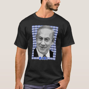Benjamin Netanjahu Premierminister Portrait Flag T-Shirt
