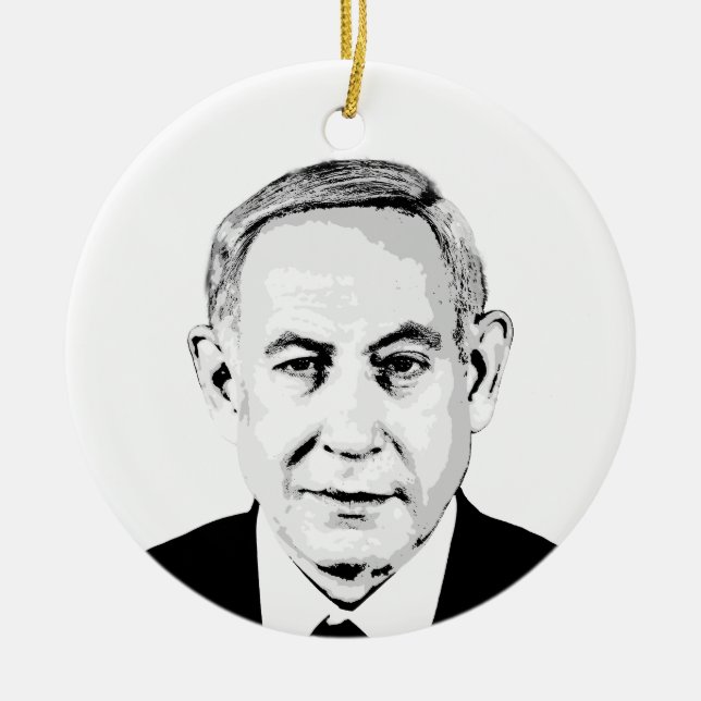 Benjamin Netanyahu Keramik Ornament (Vorne)