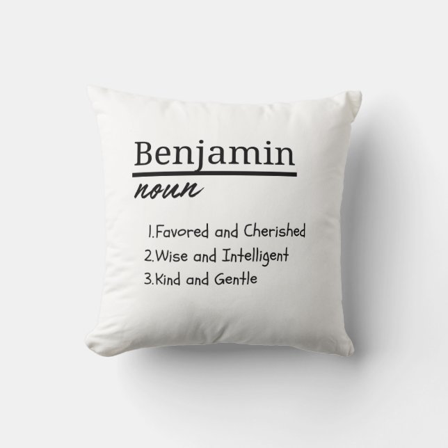 Benjamin, Personalisierter Name für Junge Kissen (Vorderseite)