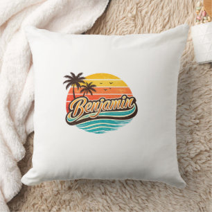 Benjamin Retro-Sonnenuntergangs-Name-Design Kissen