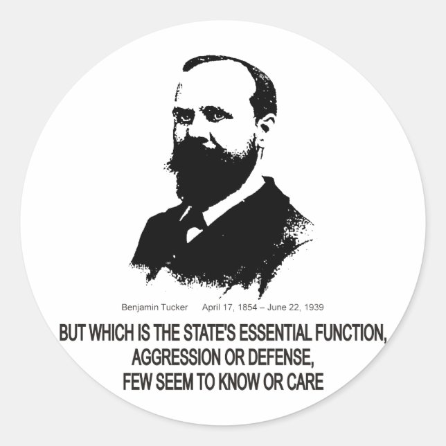 Benjamin Tucker Runder Aufkleber (Vorderseite)