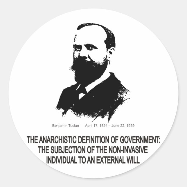 Benjamin Tucker Runder Aufkleber (Vorderseite)