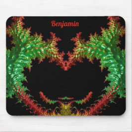 BENJAMIN ~ Zany Hot Red, Yellow, Black and Green Mousepad