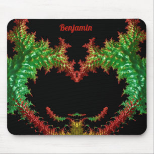 BENJAMIN ~ Zany Hot Red, Yellow, Black and Green Mousepad