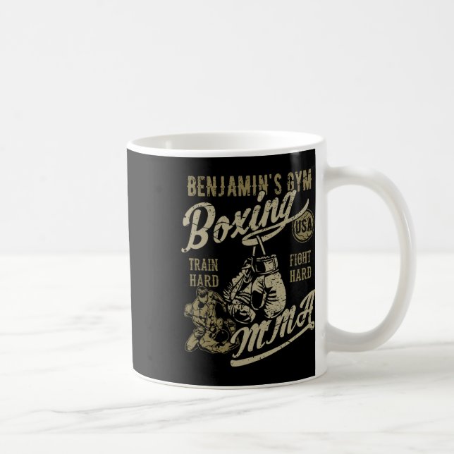 Benjamins Gym Boxing Mixed Martial Arts Retro Desi Kaffeetasse (Rechts)