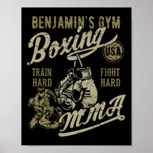 Benjamins Gym Boxing Mixed Martial Arts Retro Desi Poster