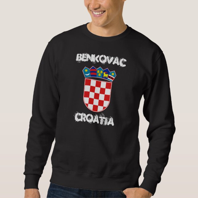 Benkovac, Kroatien mit Wappen Sweatshirt (Vorderseite)
