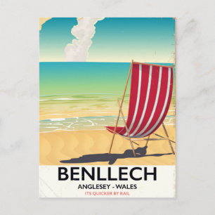 Benllech, Anglesey Wales Vintage-Reiseplakat Postkarte