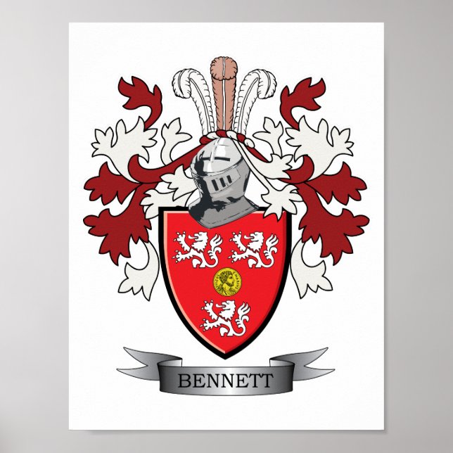 Bennett-Familienwappen-Wappen Poster (Vorne)
