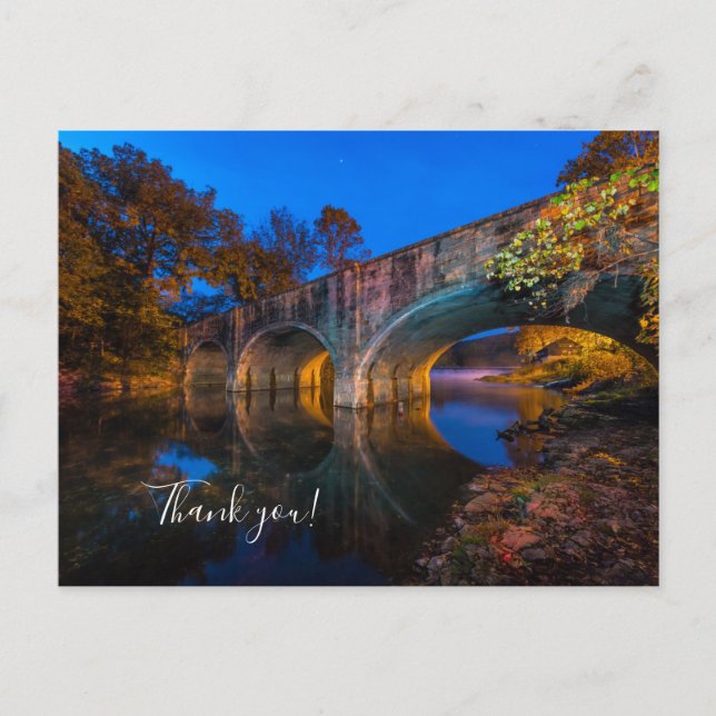 Bennett Spring Bridge Dämmerung Dankeschön Postkar Postkarte (Vorderseite)