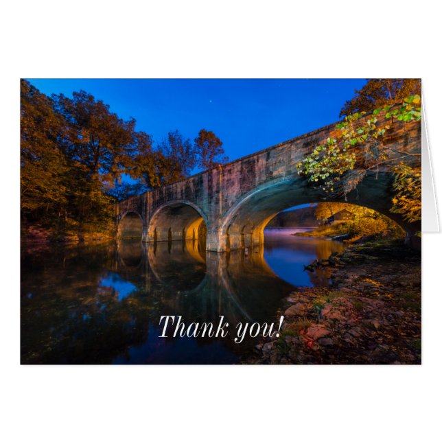 Bennett Spring Bridge Twilight Danke Karte (Vorderseite (Horizontal))