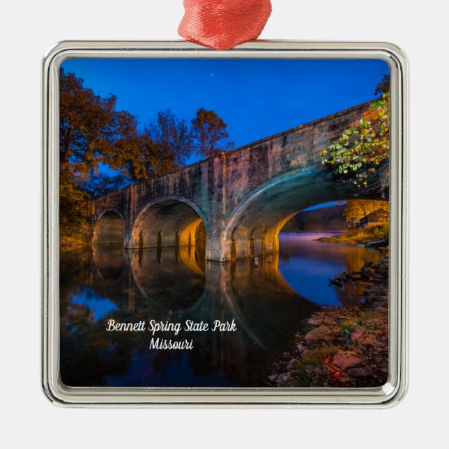 Bennett Spring Bridge Twilight Premium Ornament (Vorne)