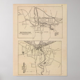 Bennington und Battleboro-Plan Poster
